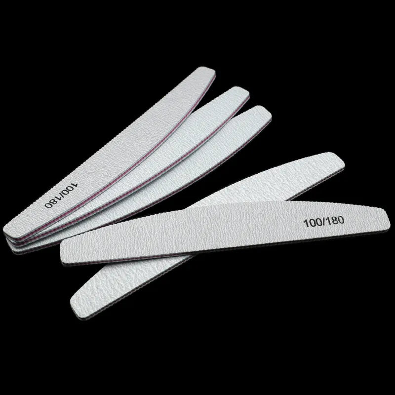 50Pcs Nail Art Files 100/180 Gel Nail Polishing Pedicure Manicure Nail Care Tool