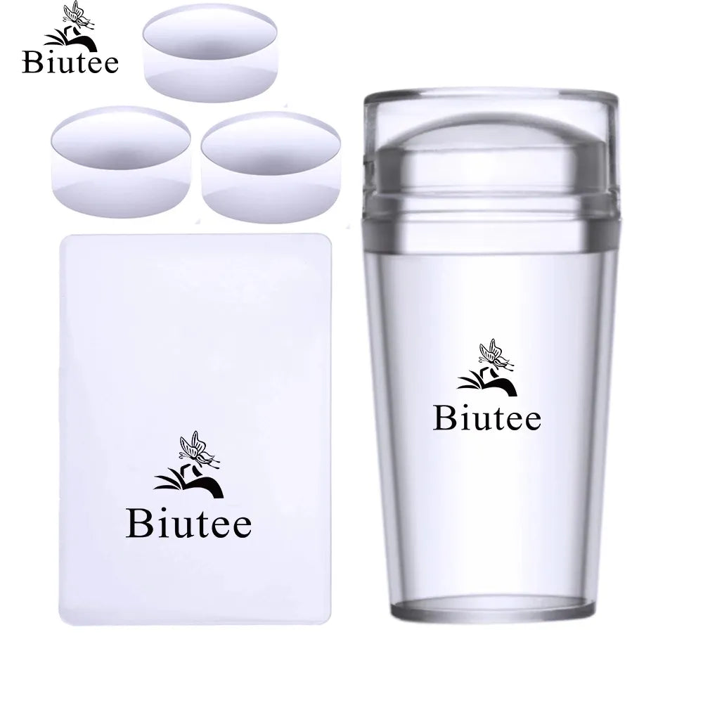 Biutee Clear Nagel Stamper Set With Scraper