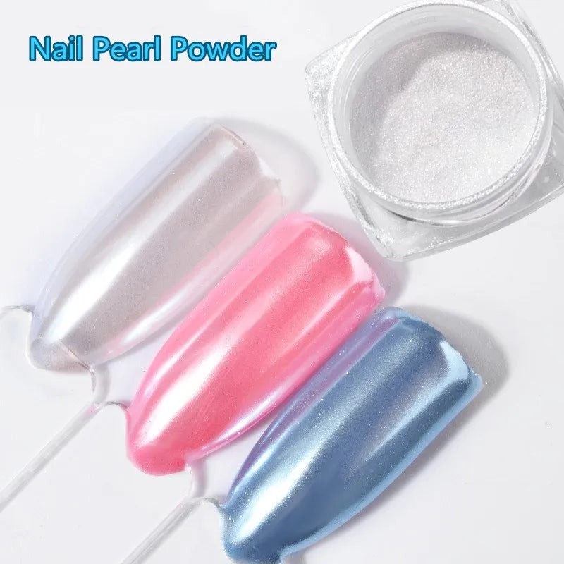 2g DIY Diamond Mermaid Pearl Mermaid White Chrome Powder for UV Gel