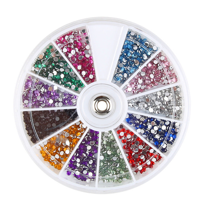 Rhinestones for nail decoration in 12 beautiful colors,