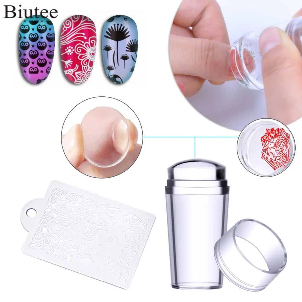 Biutee Clear Nagel Stamper Set With Scraper